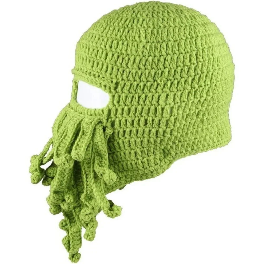 Men Green Bearded Beanie Octopus Pirate Vagabond Hat